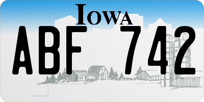 IA license plate ABF742