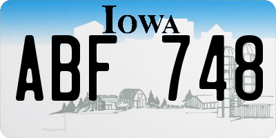 IA license plate ABF748