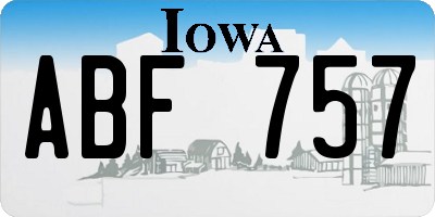 IA license plate ABF757