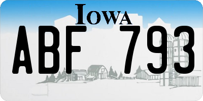 IA license plate ABF793