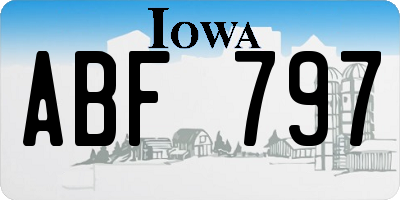 IA license plate ABF797