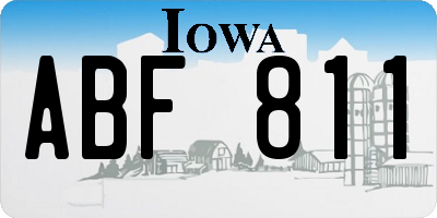 IA license plate ABF811