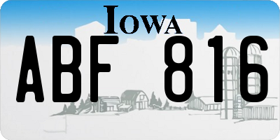 IA license plate ABF816