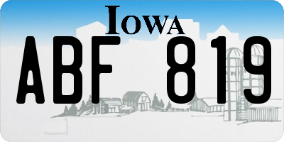 IA license plate ABF819