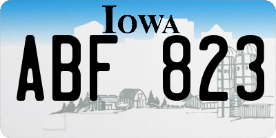 IA license plate ABF823