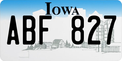 IA license plate ABF827