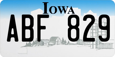 IA license plate ABF829