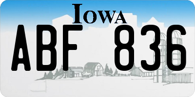 IA license plate ABF836
