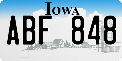 IA license plate ABF848