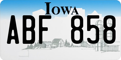 IA license plate ABF858