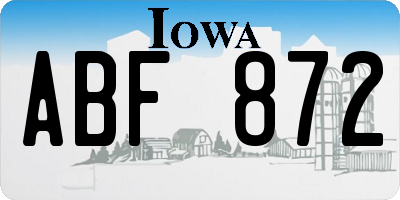 IA license plate ABF872