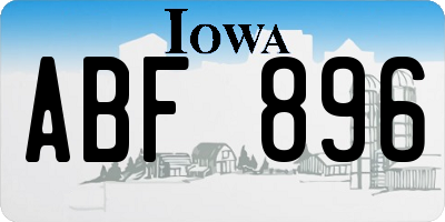 IA license plate ABF896