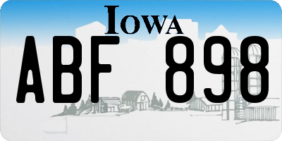 IA license plate ABF898