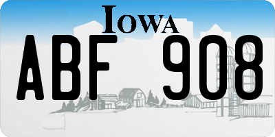 IA license plate ABF908
