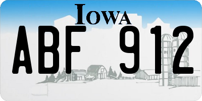 IA license plate ABF912