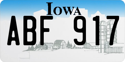 IA license plate ABF917