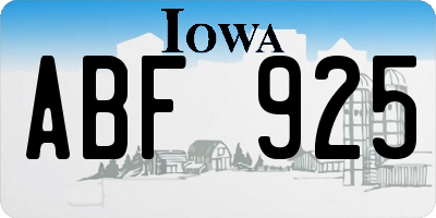 IA license plate ABF925