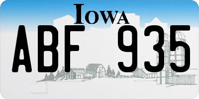 IA license plate ABF935