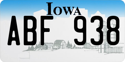 IA license plate ABF938
