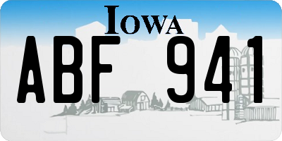 IA license plate ABF941