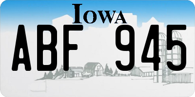 IA license plate ABF945