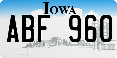 IA license plate ABF960