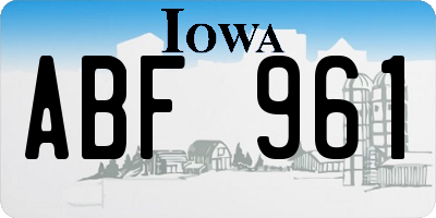 IA license plate ABF961
