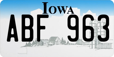 IA license plate ABF963