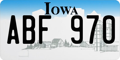 IA license plate ABF970