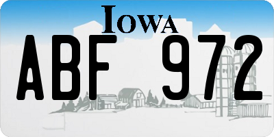IA license plate ABF972