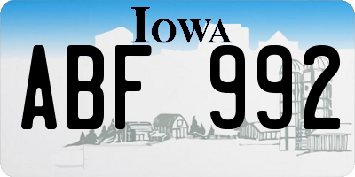 IA license plate ABF992