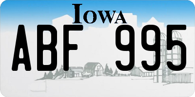 IA license plate ABF995