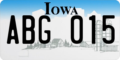 IA license plate ABG015