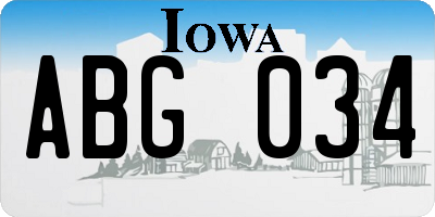 IA license plate ABG034