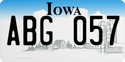 IA license plate ABG057