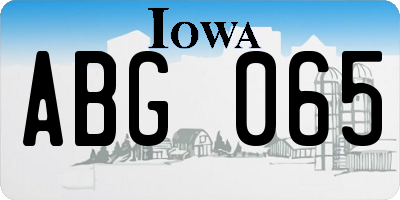 IA license plate ABG065
