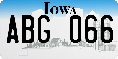 IA license plate ABG066