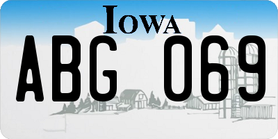 IA license plate ABG069