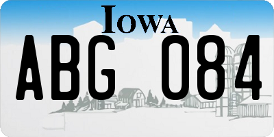 IA license plate ABG084