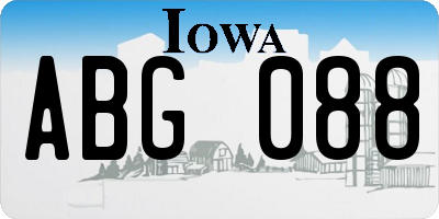 IA license plate ABG088