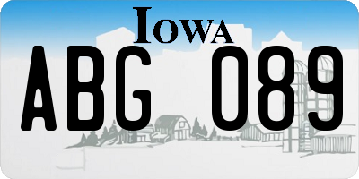 IA license plate ABG089