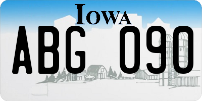 IA license plate ABG090
