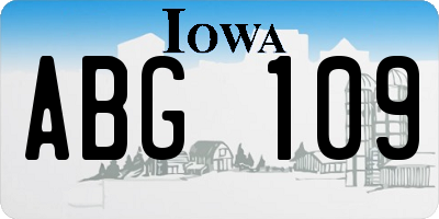 IA license plate ABG109