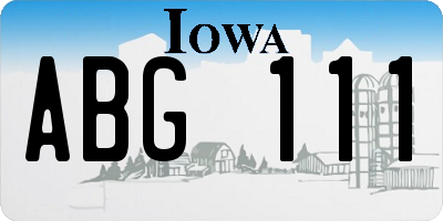 IA license plate ABG111