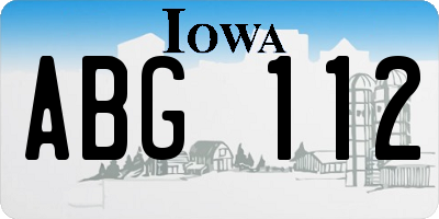 IA license plate ABG112