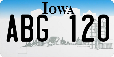 IA license plate ABG120
