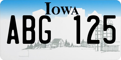 IA license plate ABG125
