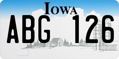 IA license plate ABG126