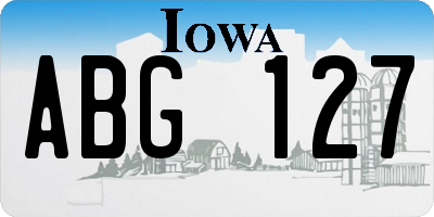 IA license plate ABG127