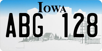 IA license plate ABG128